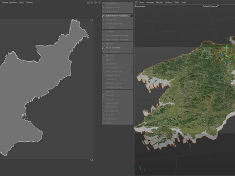 Mapa terenu Korei Model 3D