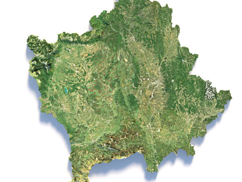Kosovo Kosova Terrain Map Modello 3D