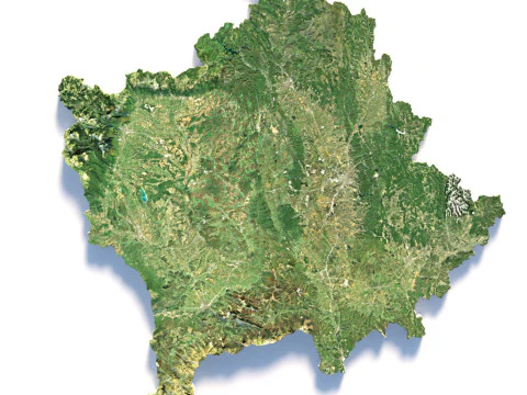 Kosowo Mapa terenu Kosowa Model 3D