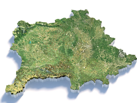 Kosovo Kosova Terrain Map Modello 3D