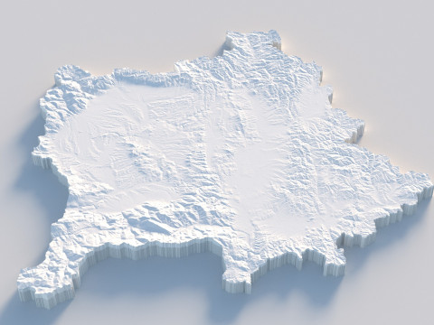 Kosovo Kosova Terrain Map Modello 3D