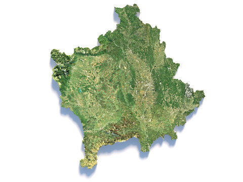 Kosovo Kosova Terrain Map Modello 3D