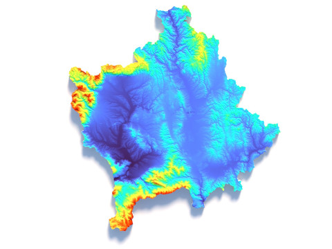 Kosovo Kosova Terrain Map Modello 3D