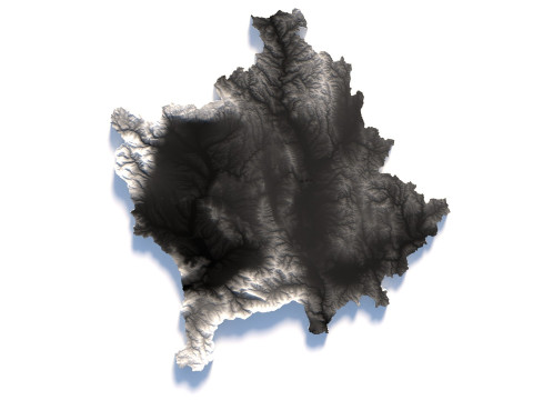 Kosovo Kosova Terrain Map Modello 3D