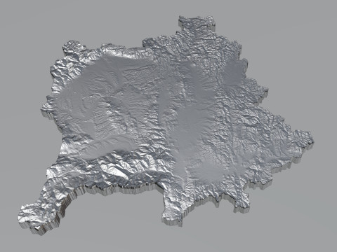 Kosovo Kosova Terrain Map Modello 3D