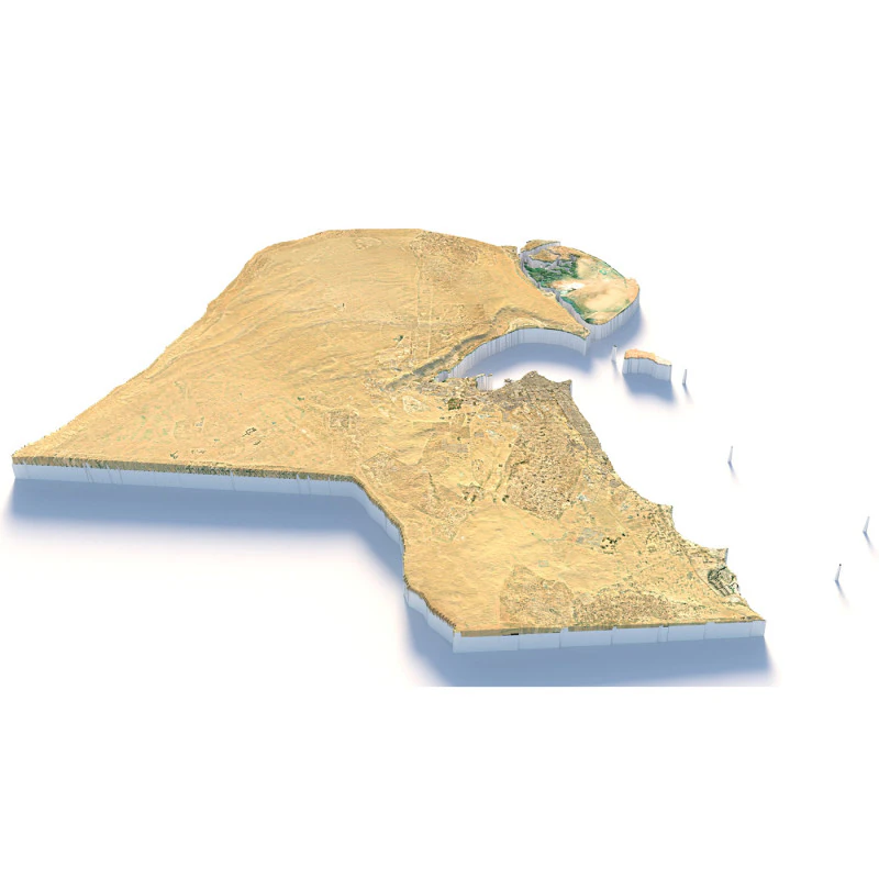 Kuwait Terrain Map 3D Model .c4d .max .obj .3ds .fbx .stl .blend 