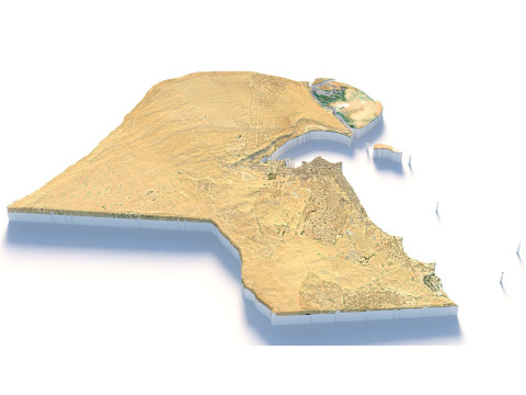Kuwait Terrain Map 3D Модель