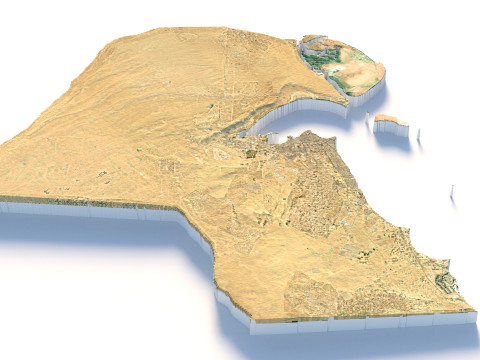 Kuwait Terrain Map 3D 모델