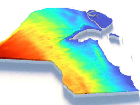 Kuwait Terrain Map 3D Model