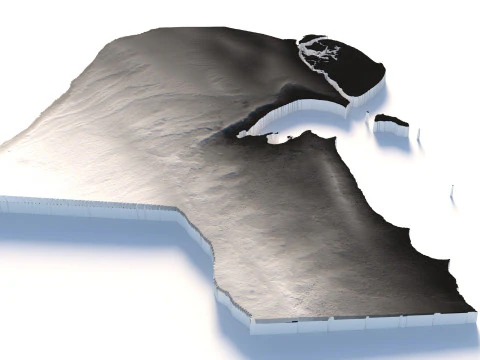 Kuwait Terrain Map 3D Model