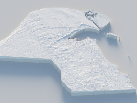 Kuwait Terrain Map 3D 모델
