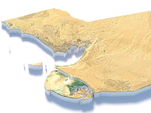 Kuwait Terrain Map 3D 모델