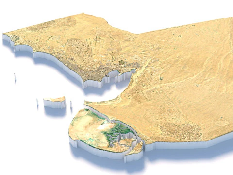 Kuwait Terrain Map 3D Model