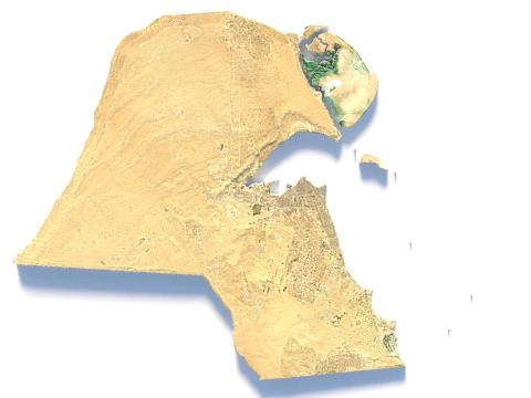 Kuwait Terrain Map 3D Model