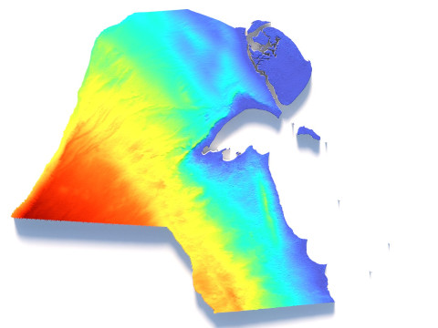 Kuwait Terrain Map 3D 모델
