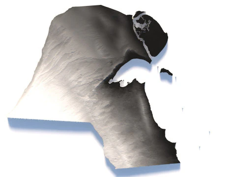 Kuwait Terrain Map 3D Model