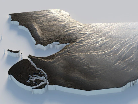 Kuwait Terrain Map 3D Model
