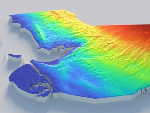 Kuwait Terrain Map 3D Model