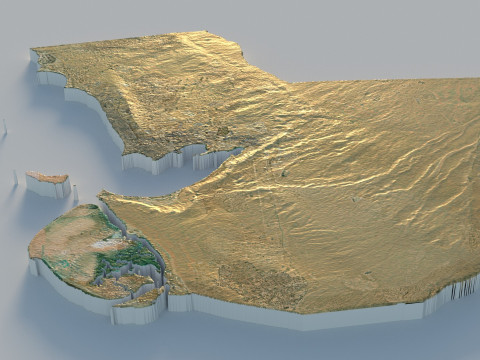 Kuwait Terrain Map 3D 모델