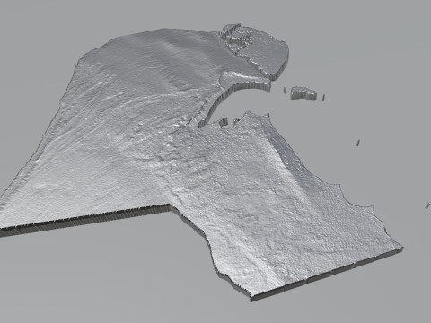 Kuwait Terrain Map 3D 모델