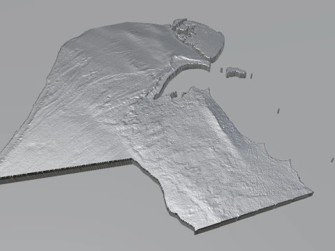Kuwait Terrain Map 3D Model