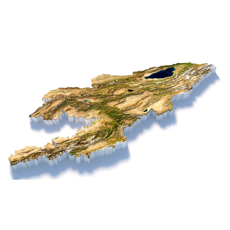 Kyrgyzstan Terrain Map 3D Model .c4d .max .obj .3ds .fbx .stl .blend 