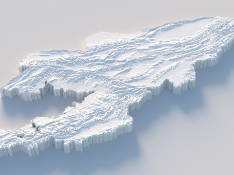 Kyrgyzstan Terrain Map Modelo 3D