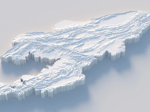 Kyrgyzstan Terrain Map 3D Model