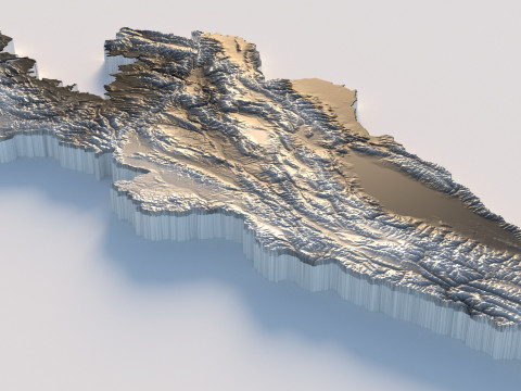 Kyrgyzstan Terrain Map Modelo 3D
