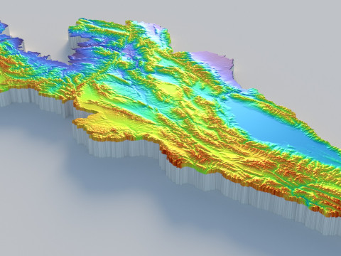 Kyrgyzstan Terrain Map Modelo 3D