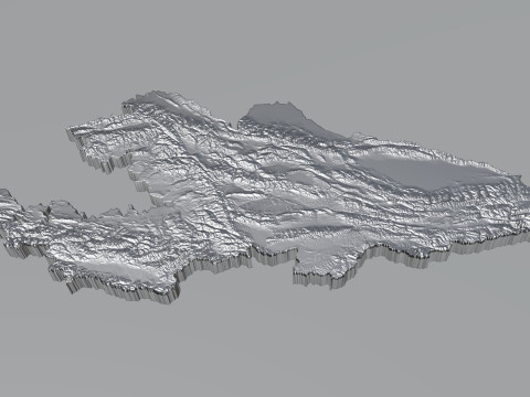 Kyrgyzstan Terrain Map Modelo 3D