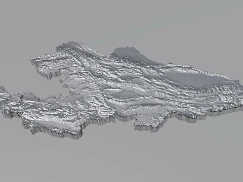 Kyrgyzstan Terrain Map 3D Model