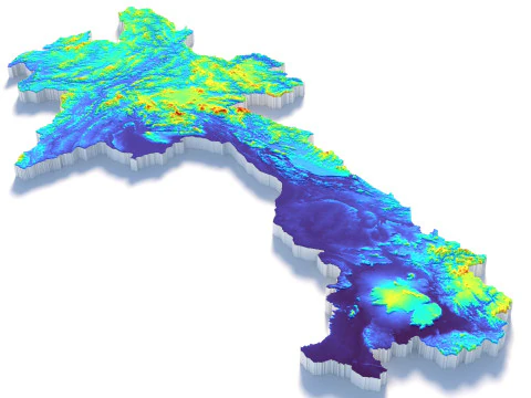 Laos Terrain Map 3D Model