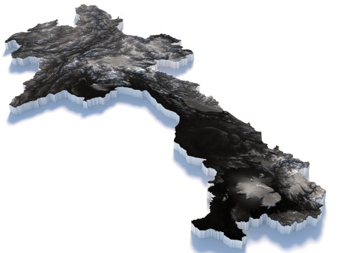 Laos Terrain Map 3D-Modell