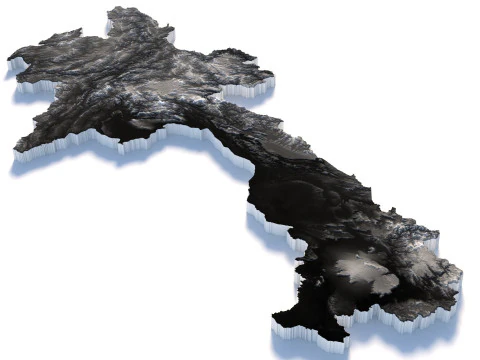 Laos Terrain Map 3D Model