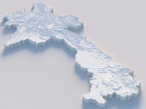 Laos Terrain Map 3D Model