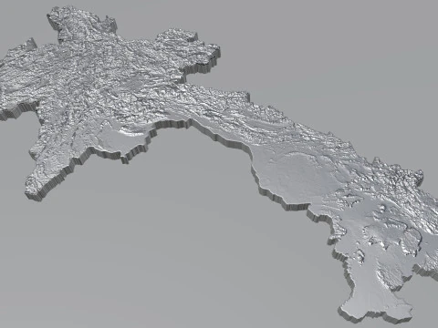 Laos Terrain Map 3D Model