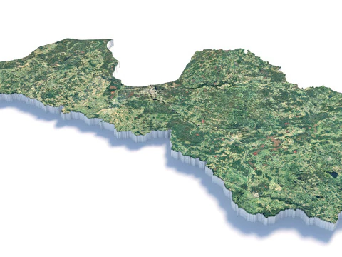 Latvia Terrain Map 3D Model