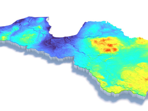 Latvia Terrain Map Modèle 3D