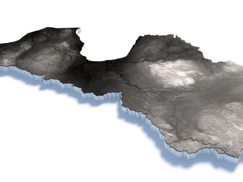 Latvia Terrain Map 3D Model