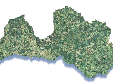 Latvia Terrain Map 3D Model