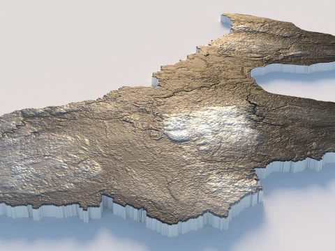 Latvia Terrain Map 3D Model