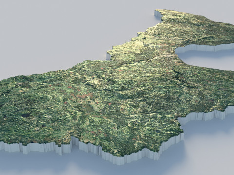 Latvia Terrain Map Modèle 3D