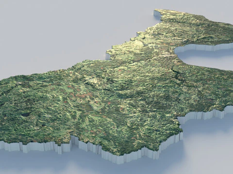 Latvia Terrain Map 3D Model