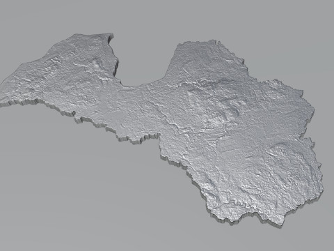 Latvia Terrain Map Modèle 3D