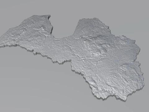 Latvia Terrain Map 3D Model
