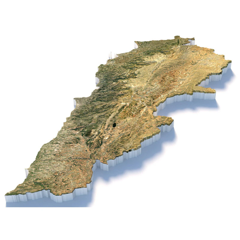 Lebanon Terrain Map 3D Model .c4d .max .obj .3ds .fbx .stl .blend 