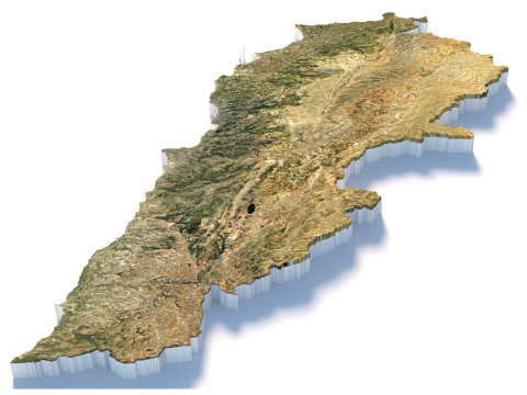 Lebanon Terrain Map 3Dモデル