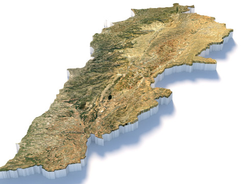 Lebanon Terrain Map Modèle 3D