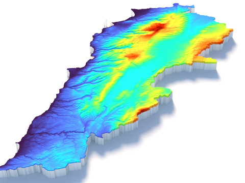 Lebanon Terrain Map Modèle 3D